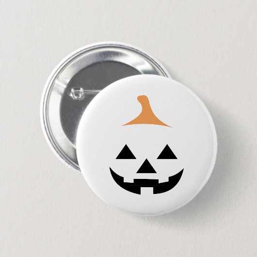 Minimalist Scary Pumpkin Ronde Button 5,7 Cm (Voorkant /achterkant)
