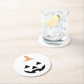 Minimalist Scary Pumpkin Ronde Kartonnen Onderzetter (Insitu)