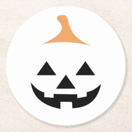 Minimalist Scary Pumpkin Ronde Kartonnen Onderzetter
