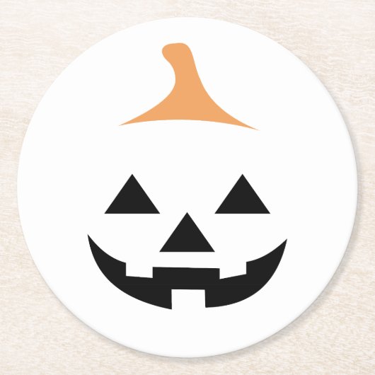 Minimalist Scary Pumpkin Ronde Kartonnen Onderzetter (Voorkant)