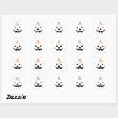 Minimalist Scary Pumpkin Ronde Sticker (Vel)