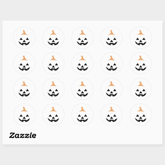 Minimalist Scary Pumpkin Ronde Sticker (Vel)