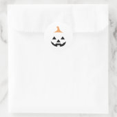 Minimalist Scary Pumpkin Ronde Sticker (Tas)