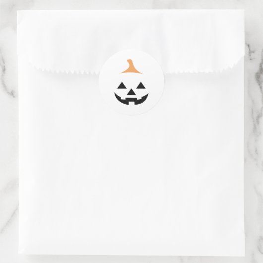 Minimalist Scary Pumpkin Ronde Sticker (Tas)