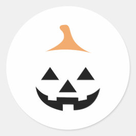 Minimalist Scary Pumpkin Ronde Sticker