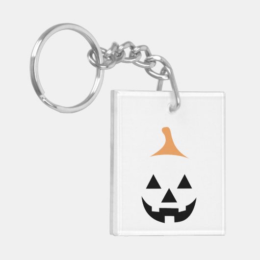 Minimalist Scary Pumpkin Sleutelhanger (Voorkant Links)