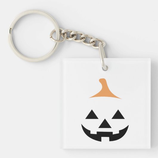 Minimalist Scary Pumpkin Sleutelhanger (Voorkant)