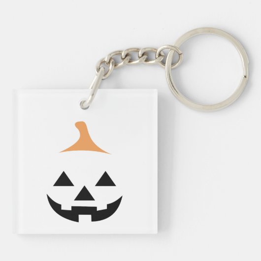Minimalist Scary Pumpkin Sleutelhanger (Achterkant)