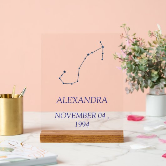 Minimalist Scorpio Constellation Acrylic Sign - Pe Acryl Bord (Huwelijk)