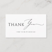 Minimalist Script Branded Modern Thank You Visitekaartje (Voorkant)
