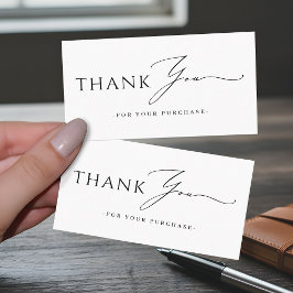Minimalist Script Branded Modern Thank You Visitekaartje