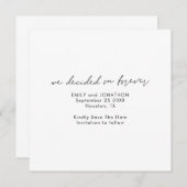 Minimalist Script Decided on Forever Square Save The Date (Voorkant / Achterkant)