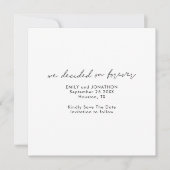 Minimalist Script Decided on Forever Square Save The Date (Voorkant)