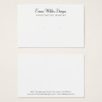 Minimalist Script Earring Display Card Visitekaartje