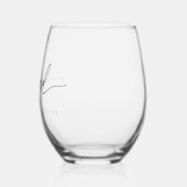 Minimalist Script "Engaged" Custom Names Wijnglas Zonder Voet (Links)