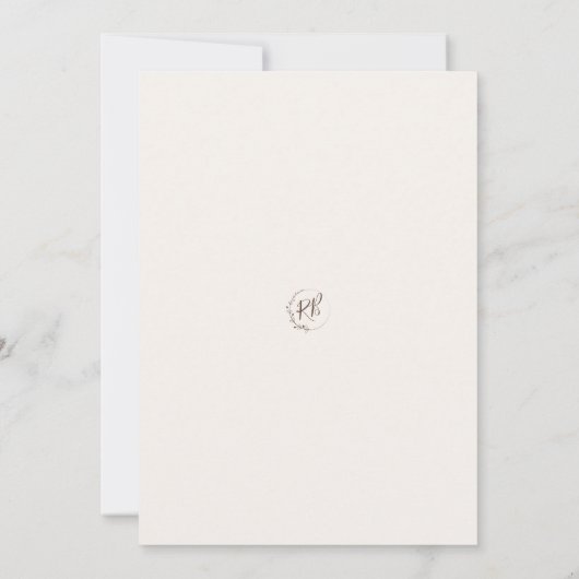 Minimalist Script Floral Monogram Rehearsal Dinner Kaart (Achterkant)