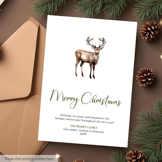 Minimalist Script Font Holiday Christmas Greeting  Feestdagenkaart