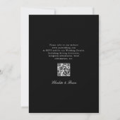 Minimalist Script Font Monogram QR Code Wedding Kaart (Achterkant)