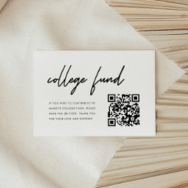 Minimalist Script Graduation College Fund QR Code Informatiekaartje