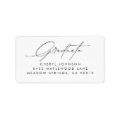 Minimalist Script Graduation Return Address Label (Voorkant)