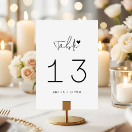 Minimalist Script Heart Modern Wedding Kaart