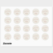 Minimalist Script ivory Oh Baby Ronde Sticker (Vel)