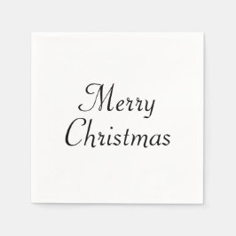 Minimalist Script Merry Christmas Christmas Party Servet