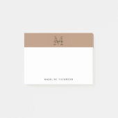 Minimalist Script Metallic Taupe Gold Monogram Post-it® Notes (Voorkant)