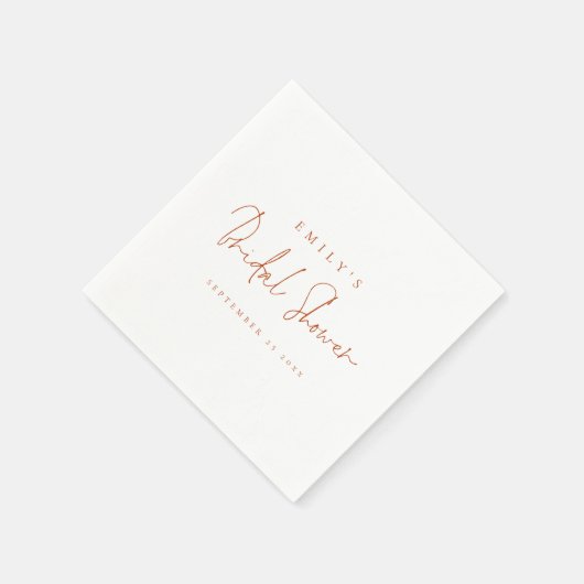 Minimalist Script Name Date Rust Vrijgezellenfeest Servet (Hoek)