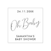 Minimalist Script Oh Baby Shower Rubberstempel (Afrduk)