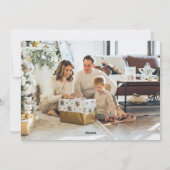 Minimalist Script Photo Collage Elegant Christmas Feestdagenkaart (Achterkant)