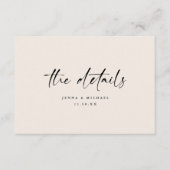 Minimalist Script QR Code Wedding Details Informatiekaartje (Voorkant)