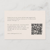 Minimalist Script QR Code Wedding Details Informatiekaartje (Achterkant)