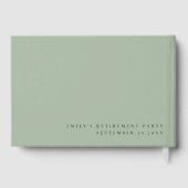 Minimalist Script Retirement Party Sage Green Gastenboek (Achterkant)