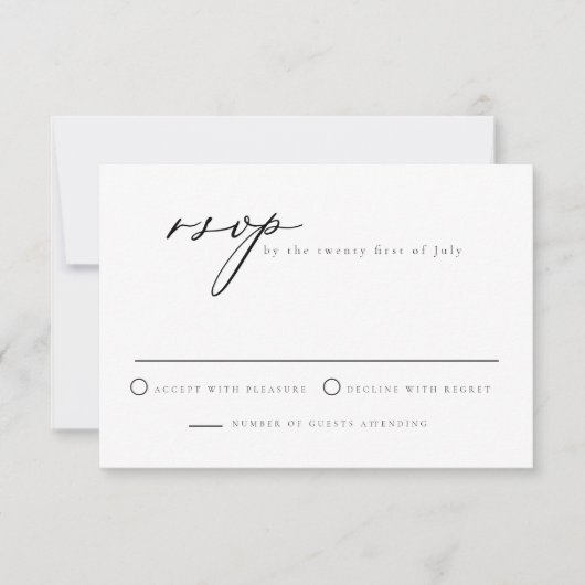 Minimalist Script Sage Green RSVP Card Kaart (Voorkant)