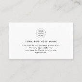 Minimalist Script Thank You Business insert Cards Visitekaartje (Achterkant)