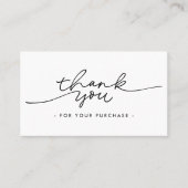 Minimalist Script Thank You Business insert Cards Visitekaartje (Voorkant)