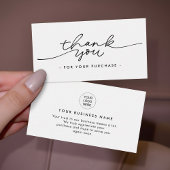 Minimalist Script Thank You Business insert Cards Visitekaartje