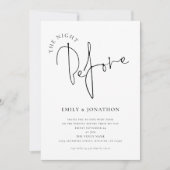 Minimalist Script The Night Before Wedding Dinner Kaart (Voorkant)