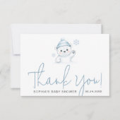 Minimalist Script Typography Winter Baby Shower Bedankkaart (Voorkant)