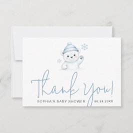 Minimalist Script Typography Winter Baby Shower Bedankkaart