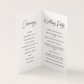 Minimalist Script Wedding Ceremony Program Kaart (Binnen)