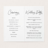 Minimalist Script Wedding Ceremony Program Kaart (Binnenkant ongevouwen)