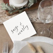 Minimalist Script Wedding Cocktail Napkin Servet