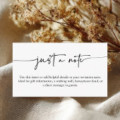 Minimalist Script Wedding Details Just a Note Informatiekaartje