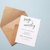 Minimalist Script Wedding Invitation Kaart