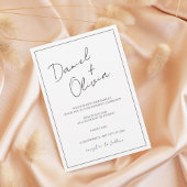 Minimalist Script Wedding Invitation | Modern Eleg Kaart