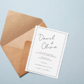 Minimalist Script Wedding Invitation | Modern Eleg Kaart
