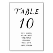 Minimalist Script Wedding Table Number Kaart (Voorkant)