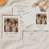 Minimalist Script Wedding Table Number Kaart